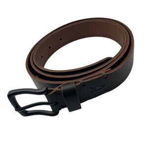 AllSaints 32mm Flat Strap Brown Leather Belt Size 42 Mens